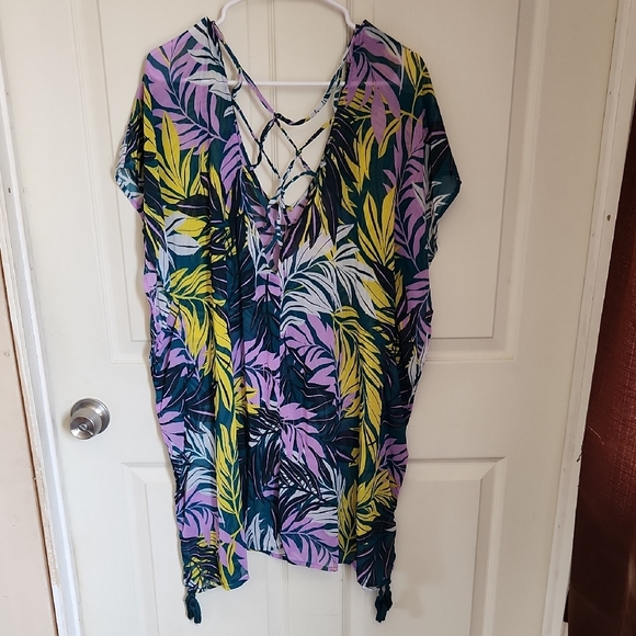 Women’s Tropical Leaf Swim Cover-Up - Picture 3 of 5